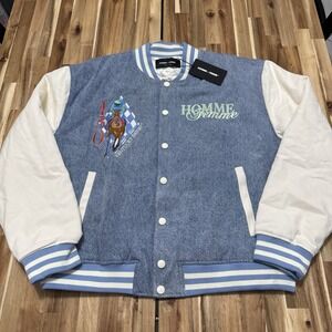 Homme Femme Jacket Mens 2XL Denim Letterman Kentucky Derby NWT MSRP $348‎